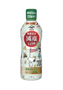 ヤマサ 鮮度生活 減塩しょうゆ 600ml 鮮度ボトル(スヌーピーボトル2025秋冬)